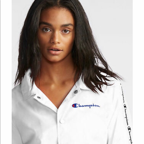 Champion cropped wind jacket zip white NWT medium - Picture 4 of 15